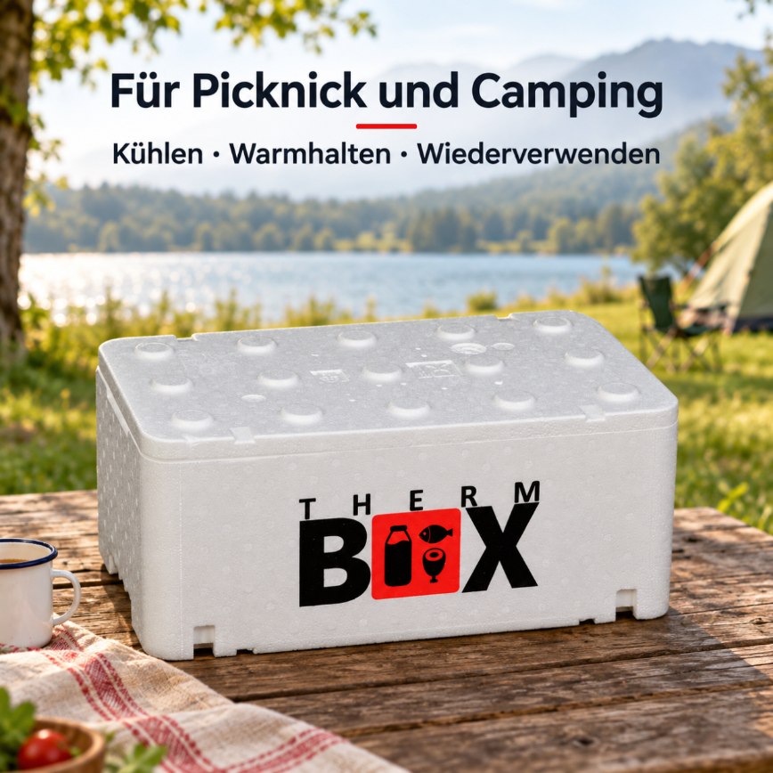 THERM BOX 20WL Styroporbox 20 Liter Innen: 45,8x25,8x17,1cm Wandstärke: 2,1cm