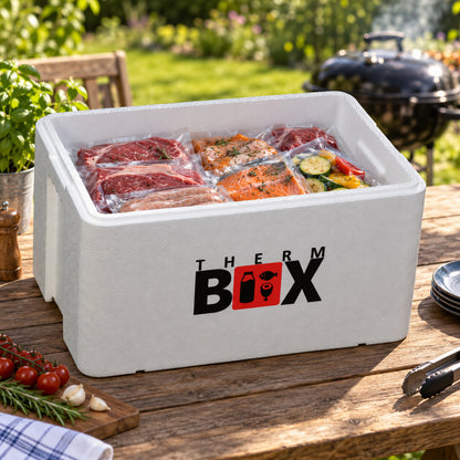 THERM BOX 50WL GN 1/1 Styroporbox 50 Liter Innen 54,6x34,6x27,1cm Wandstärke: 2,5cm