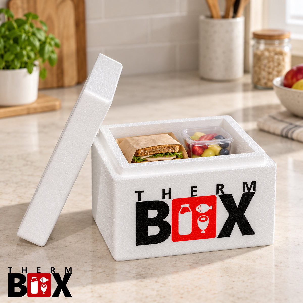 THERM BOX 4W Styroporbox 3,6 Liter Innen: 20x15x12cm Wandstärke: 3cm
