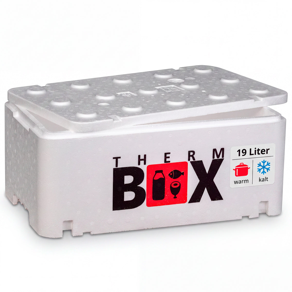 THERM BOX 20WL Styroporbox 20 Liter Innen: 45,8x25,8x17,1cm Wandstärke: 2,1cm