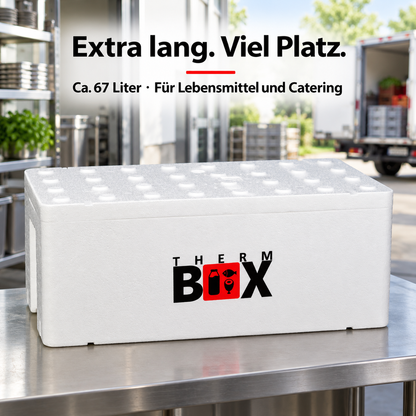 THERM BOX 67WL Styroporbox 67 Liter Innen 73,8x33,8x27,8cm Wandstärke: 3cm