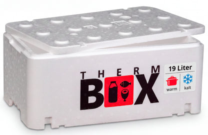 THERM BOX 20WL Styroporbox 20 Liter Innen: 45,8x25,8x17,1cm Wandstärke: 2,1cm