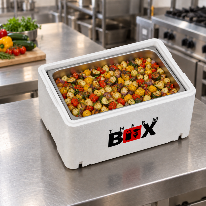 THERM BOX GN1W GN 1/1 Styroporbox 46 Liter Innen 54,6x34,6x24,6cm Wandstärke: 2,6cm