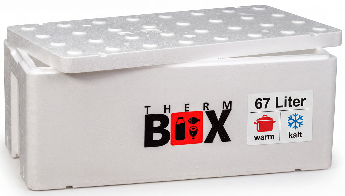 THERM BOX 67WL Styroporbox 67 Liter Innen 73,8x33,8x27,8cm Wandstärke: 3cm