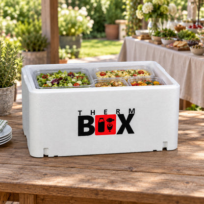THERM BOX GN1W GN 1/1 Styroporbox 46 Liter Innen 54,6x34,6x24,6cm Wandstärke: 2,6cm