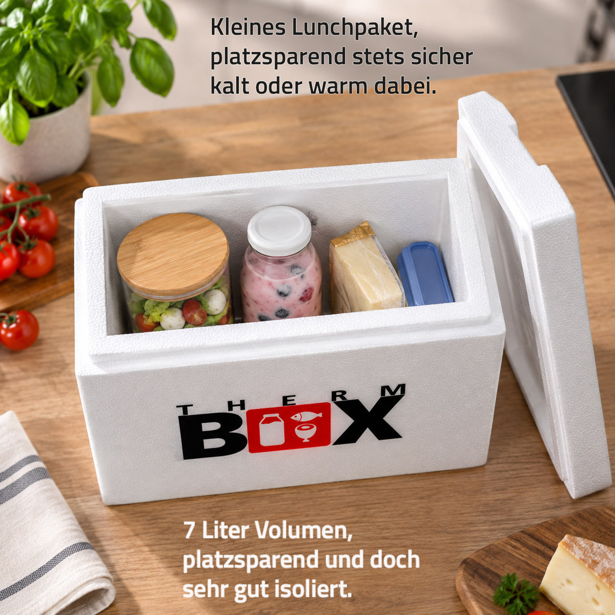 THERM BOX 7WH Styroporbox 7 Liter Innen 28x12x21cm Wandstärke: 3cm
