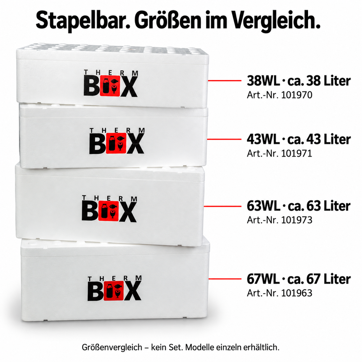 THERM BOX 67WL Styroporbox 67 Liter Innen 73,8x33,8x27,8cm Wandstärke: 3cm