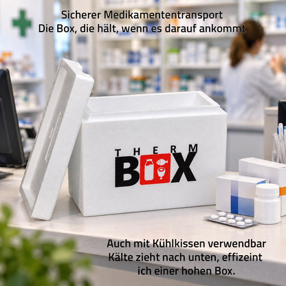 THERM BOX 7WH Styroporbox 7 Liter Innen 28x12x21cm Wandstärke: 3cm
