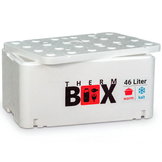 THERM BOX GN1W GN 1/1 Styroporbox 46 Liter Innen 54,6x34,6x24,6cm Wandstärke: 2,6cm