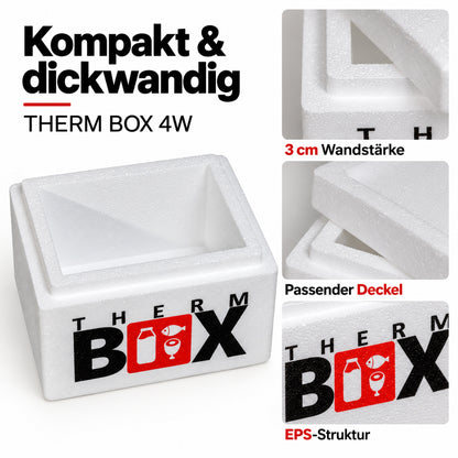 THERM BOX 4W Styroporbox 3,6 Liter Innen: 20x15x12cm Wandstärke: 3cm
