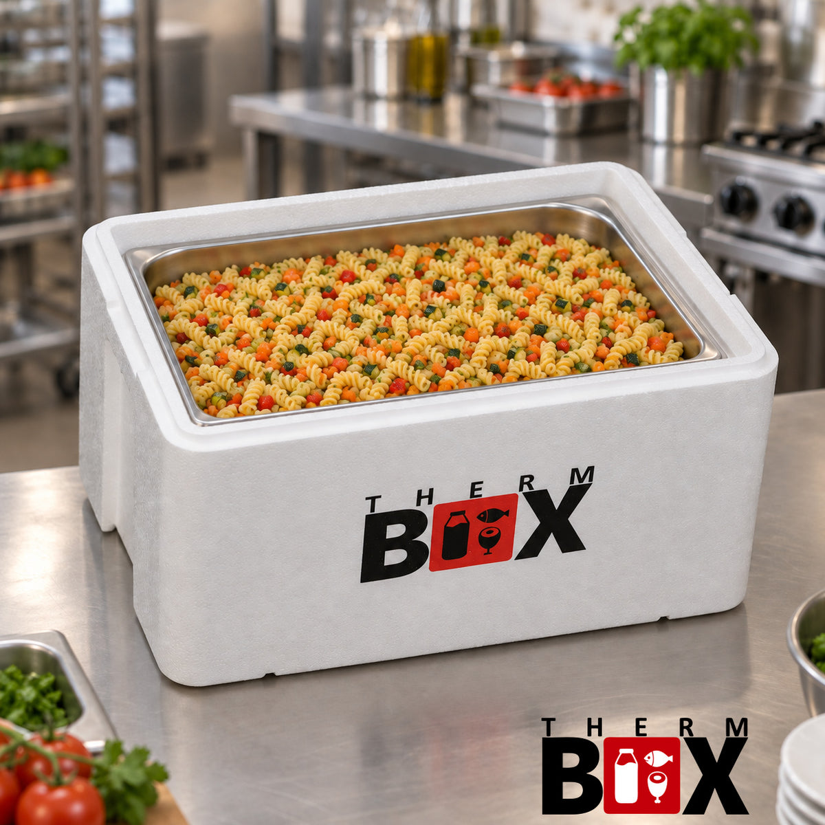 THERM BOX 50WL GN 1/1 Styroporbox 50 Liter Innen 54,6x34,6x27,1cm Wandstärke: 2,5cm