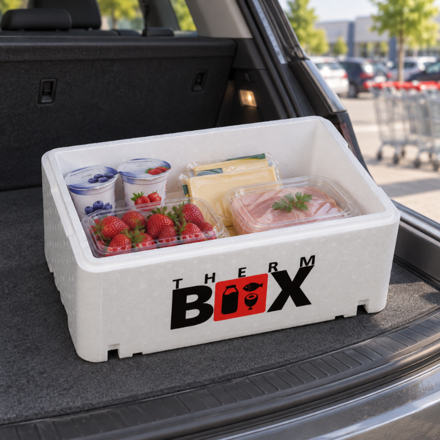 THERM BOX 20WL Styroporbox 20 Liter Innen: 45,8x25,8x17,1cm Wandstärke: 2,1cm